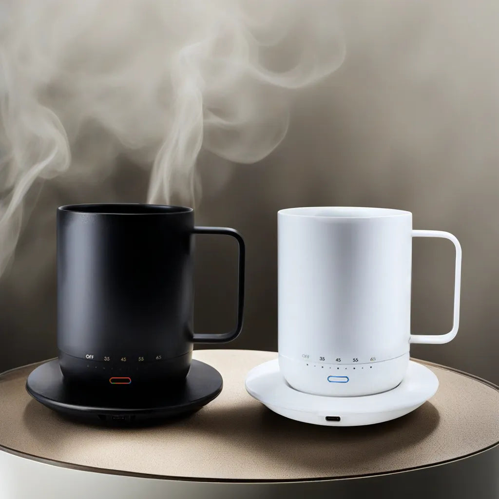 Double Layer Thermostat Cup Wireless Heating Tea Coffee Cup