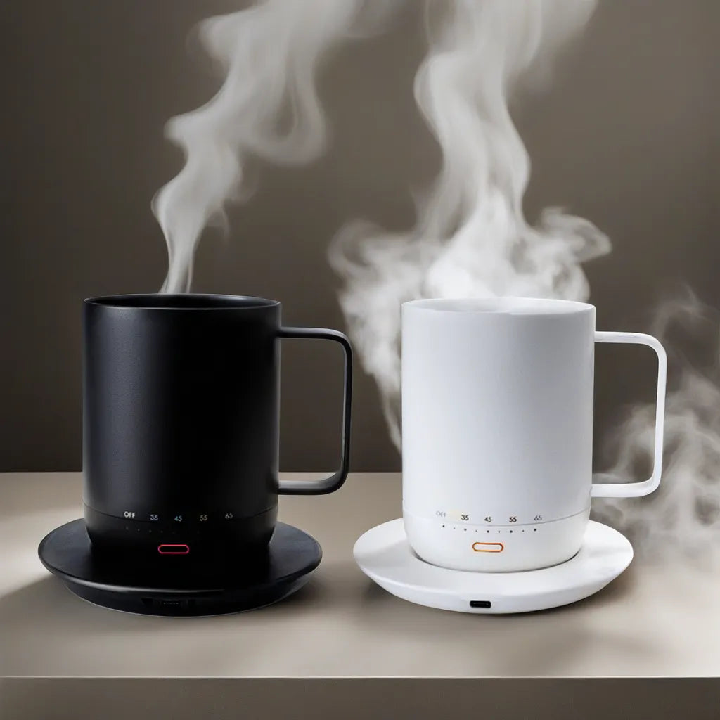 Double Layer Thermostat Cup Wireless Heating Tea Coffee Cup